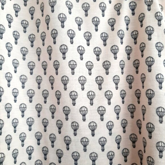 H&M Hot Air Balloon Print V-Neck Shirt Light Fun Novelty Top Creamy Pink Sz M - Picture 5 of 9